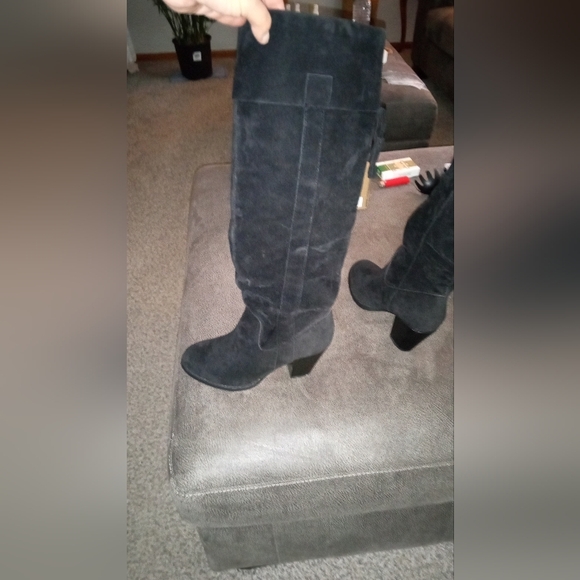 Black Suede Over the Knee Boots Size 6.5 - Picture 7 of 11